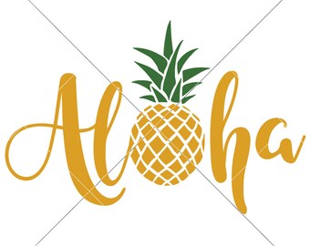 Aloha Pineapple Summer Beach Lake SVG dxf Files for Cutting Machines like Silhouette Cameo and Cricut, Commercial Use Digital Design