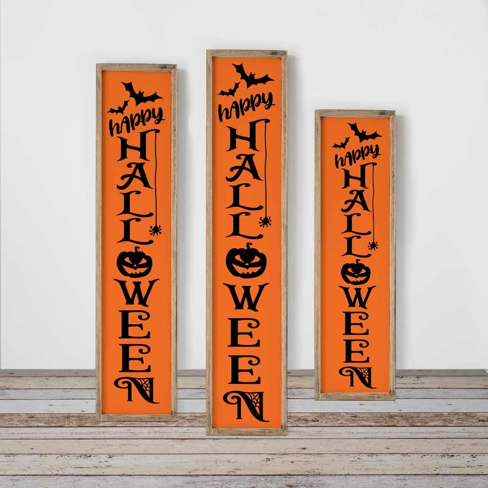 Happy Halloween SVG 3 Vertical Files for Long Porch Sign for | Etsy