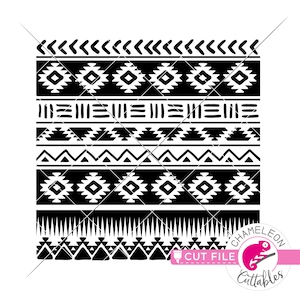 May include: Black and white geometric pattern with repeating shapes, including triangles, squares, and diamonds. The pattern is a digital cut file.
