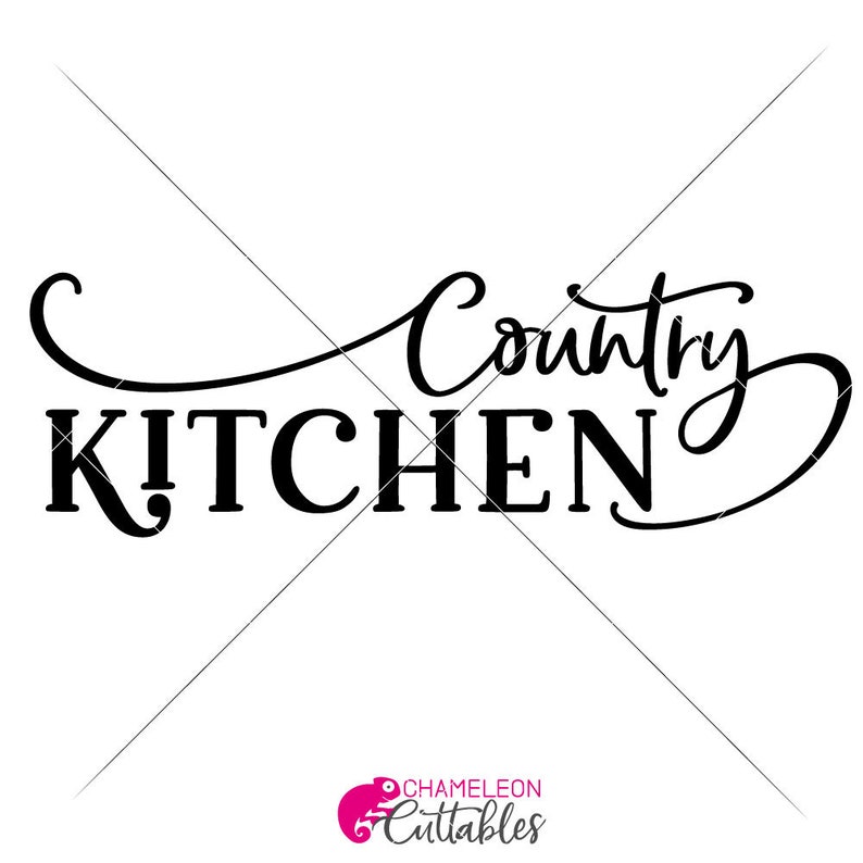Country Kitchen for long horizontal sign Farmhouse SVG Files for Cutting Machines Silhouette Cameo and Cricut Commercial Use Digital Design