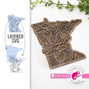 Minnesota SVG, Flower SVG, Glowforge file, Cricut designs, Thunder SVG, State design, Thunder file, Digital File, Digital Download