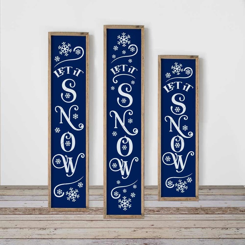 Download Let it snow with snowflakes SVG 3 vertical files for long ...