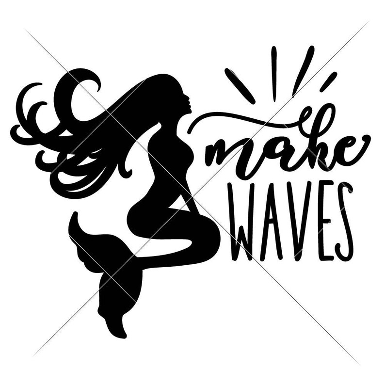Download Make Waves Mermaid Summer Beach Lake SVG dxf File for Cutting | Etsy