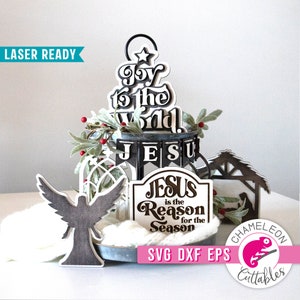 SVG, DXF, PDF, eps Weihnachten svg für Tablett, Christbaum, Weihnachten Glowforge Design Bundle, Weihnachtslaser-Datei, Donner-Datei, Digital Design