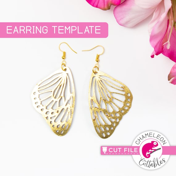 Download Butterfly Wing Earring Template Cut File Design Svg For Faux Etsy