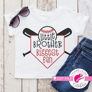 Little brother biggest fan, baseball design, sibling, SVG File for Cutting Machine, Silhouette Cameo, Cricut, Commercial Use Digital Design