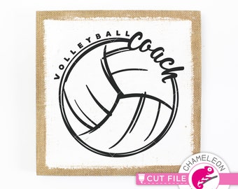 Volleyball Coach, Sketch, Drawing, Ball, SVG, DXF, PNG file for Cutting Machine, Silhouette Cameo, Cricut, Commercial Use Digital Design