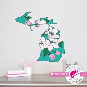 Michigan state flower, apple blossom, layered design, SVG, File for Cutting Machine, Silhouette Cameo, Cricut, Commercial Use Digital Design