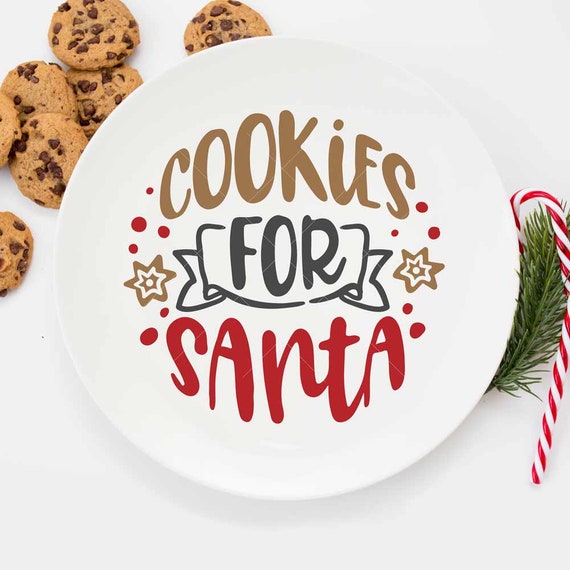 Cookies for Santa for round Christmas plate file SVG dxf ...