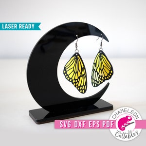 SVG, DXF, PDF, eps Earring Display Moon Laser svg, Glowforge oorbelhouder svg, oorbelstandaard laserbestand, Thunder-bestand, digitaal ontwerp