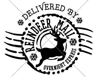 Reindeer Mail Santa Sack SVG eps dxf png Files for Cutting Machines like Silhouette Cameo and Cricut, Commercial Use Digital Design