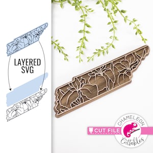 Tennessee SVG, bloem SVG, Glowforge-bestand, Cricut-ontwerpen, Thunder SVG, staatsontwerp, Thunder-bestand, Digitaal bestand, Digitale download