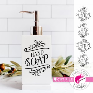 Progettazione di etichette per sapone e lozione per le mani, file SVG Farmhouse, per macchine da taglio, Silhouette Cameo, Cricut, design digitale per uso commerciale