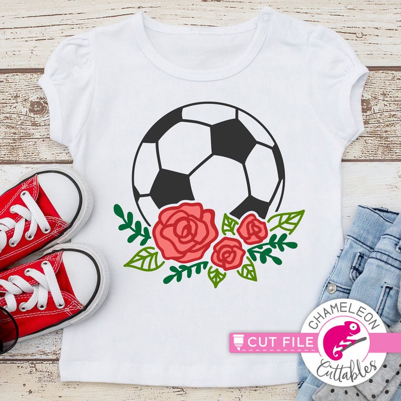 Soccer Ball With Flowers Mc Soccer Mom Design Roses SVG Etsy