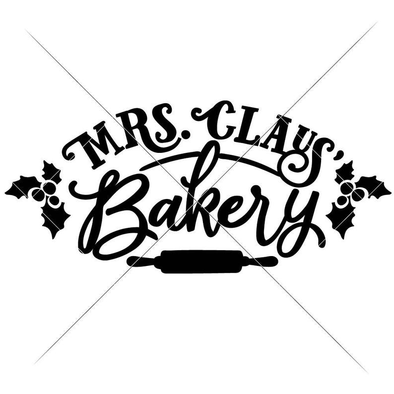 Mrs Claus Bakery Christmas Baking SVG dxf png Files for Cutting Machines li...