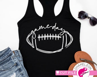 Game day, Football, drawing, stitches, SVG cut file for shirt, for Cutting Machine, Silhouette Cameo, Cricut, Commercial Use Digital Design