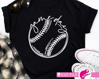 Game day Baseball, Softball, Sketch design, SVG cut file for shirt, Cutting Machine, Silhouette Cameo, Cricut, Commercial Use Digital Design