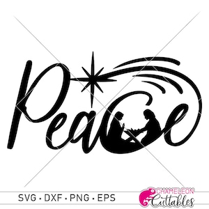 Pokój ze sceną Bożego Narodzenia SVG eps dxf pliki do maszyn tnących, takich jak Silhouette Cameo i Cricut, projekt cyfrowy do użytku komercyjnego