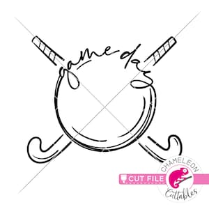 Diseño de día de juego, hockey sobre césped, SVG, archivo de corte dxf png para camiseta, para máquina de corte, Silhouette Cameo, Cricut, diseño digital para uso comercial