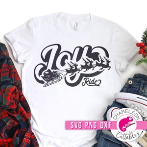 SVG, PNG, DXF, Jpeg, SVG navideño, diseño de alegría, archivo de Papá Noel, SVG de camisa navideña, archivo de corte y PNG de sublimación, diseño digital para uso comercial