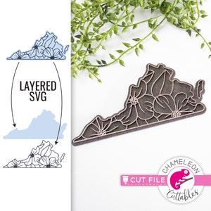 Virginia flower SVG, Flower SVG, Glowforge file, Cricut designs, Thunder SVG, State design, Thunder file, Digital File, Digital Download