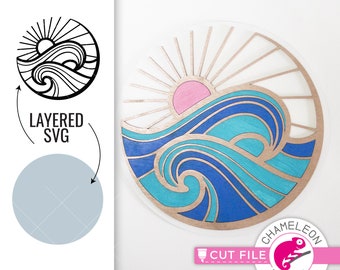 Ocean SVG, Wave design, Beach file, Glowforge svg file, Cricut design Thunder SVG, Thunder file, Digital File, Digital Download
