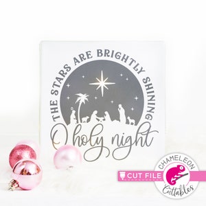 O Holy Night, Nativity, Christmas, round, SVG design, file, for Cutting Machine, Silhouette Cameo, Cricut, Commercial Use Digital Design