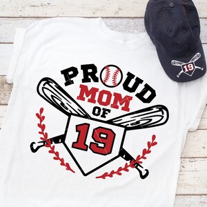 Proud Baseball Mom Jersey Number SVG eps dxf png File for Cutting Machines like Silhouette Cameo and Cricut, Commercial Use Digital Design