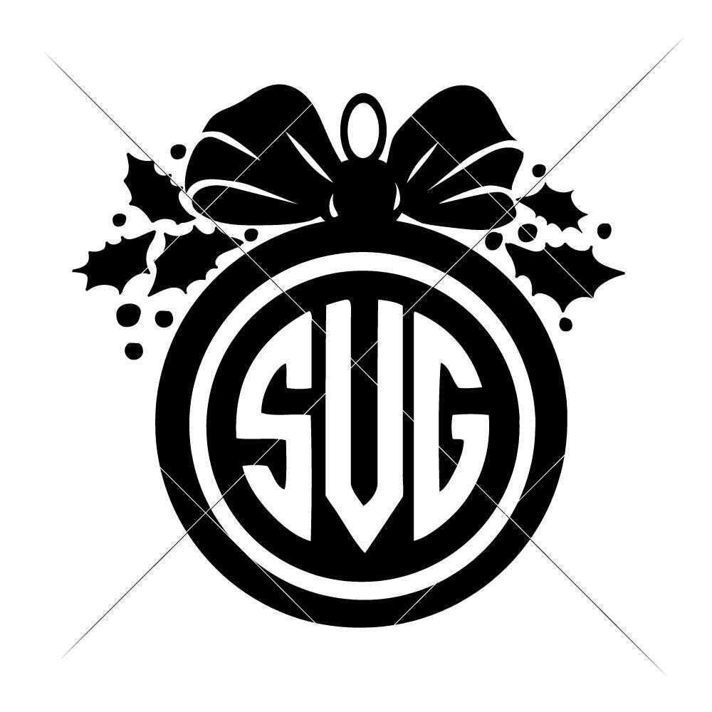 Download Christmas Ornament Monogram Frame SVG dxf Files for ...