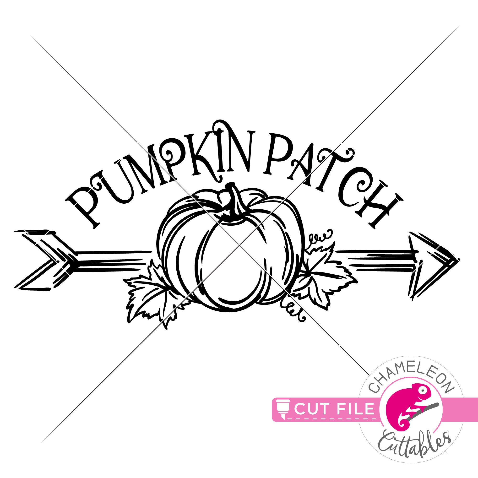 Pumpkin Patch Sketch with Arrow Thanksgiving SVG File for Etsy
