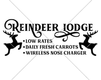 Reindeer Lodge Christmas SVG eps dxf png Files for Cutting Machines like Silhouette Cameo and Cricut, Commercial Use Digital Design