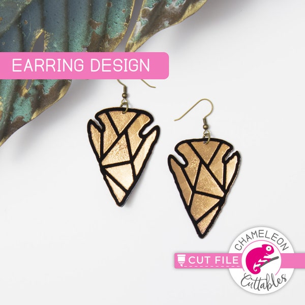 SVG, PNG, DXF, Jpeg, Arrowhead Earring Template, cut file design, Leather, Svg cut file and Sublimation png, Commercial Use Digital Design