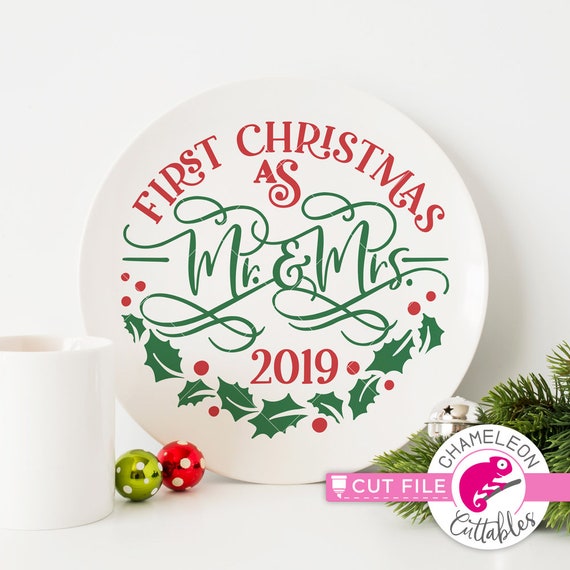 Download Free First Christmas As Mr And Mrs Round Svg Dxf Png Files For Etsy SVG DXF Cut File