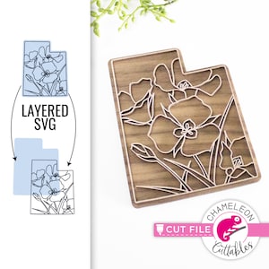 Utah flower SVG, Flower SVG, Glowforge file, Cricut designs, Thunder SVG, State design, Thunder file, Digital File, Digital Download