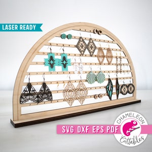 SVG, DXF, PDF, eps Earring Display Arch Laser svg, Glowforge earring holder svg, earring stand laser file, Thunder file, Digital Design