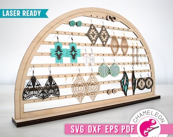 SVG, DXF, PDF, eps Earring Display Arch Laser svg, Glowforge earring holder svg, earring stand laser file, Thunder file, Digital Design