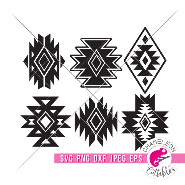 SVG, PNG, Dxf, Jpeg, Southwestern Elements Svg, Aztec Design Bundle, Svg-klippfil och sublimerings-png, digital design för kommersiellt bruk
