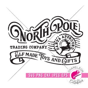 SVG, PNG, DXF, Jpeg, North Pole Trading Company svg, vintage Christmas sign svg, cut file and Sublimation png, Commercial Use Digital Design