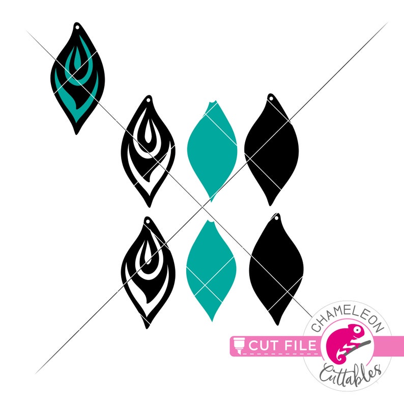 Download Peacock feather Earring Template cut file design SVG for ...