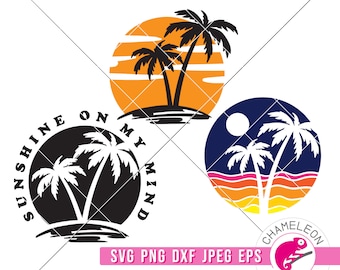 SVG, PNG, Dxf, Jpeg, Palm tree Svg bundle, Summer Design, Palm Tree shirt Svg cut file and Sublimation png, Commercial Use Digital Design