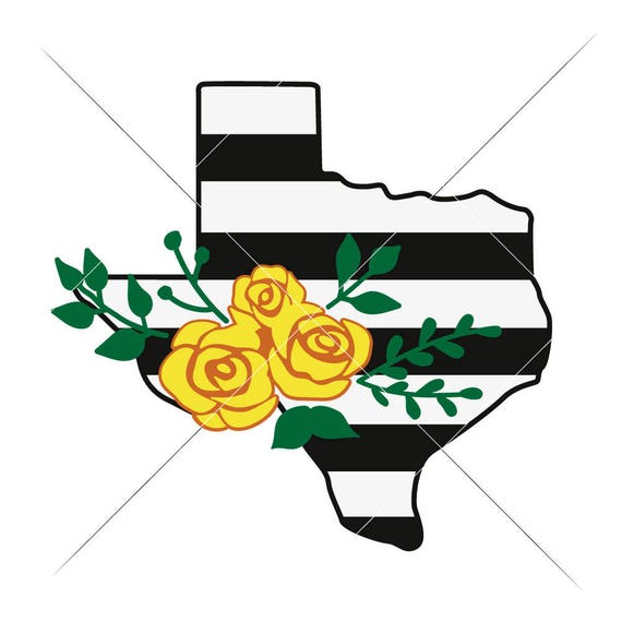 Download Texas State With Stripes And Roses Svg Dxf Png Files For Cutting Machines Like Silhouette Cameo And Cricut Commercial Use Digital Design