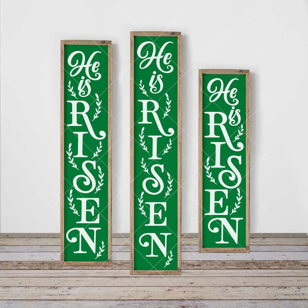 Download He is risen Easter Jesus SVG 3 vertical files for long ...