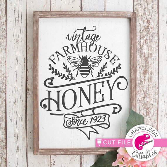 Download Vintage Farmhouse Honey Jar Canister Sign Kitchen Svg Etsy PSD Mockup Templates