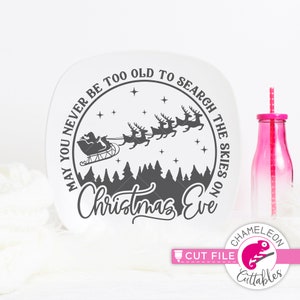Niech nigdy nie będziesz za stary, aby przeszukiwać niebo, okrągły świąteczny plik SVG, maszyna tnąca, sylwetka Cameo, Cricut, projekt cyfrowy do użytku komercyjnego