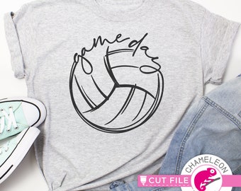 Game day design, Volleyball, SVG, DXF, EPS cut file for shirt, for Cutting Machine, Silhouette Cameo, Cricut, Commercial Use Digital Design