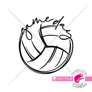 Game day design, Volleyball, SVG, DXF, EPS cut file for shirt, for Cutting Machine, Silhouette Cameo, Cricut, Commercial Use Digital Design image 2