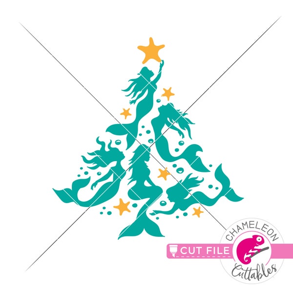 Mermaid Christmas tree SVG, Beach file, jpeg, dxf, png, dxf for Cutting Machine, Silhouette Cameo, Cricut, Commercial Use Digital Design