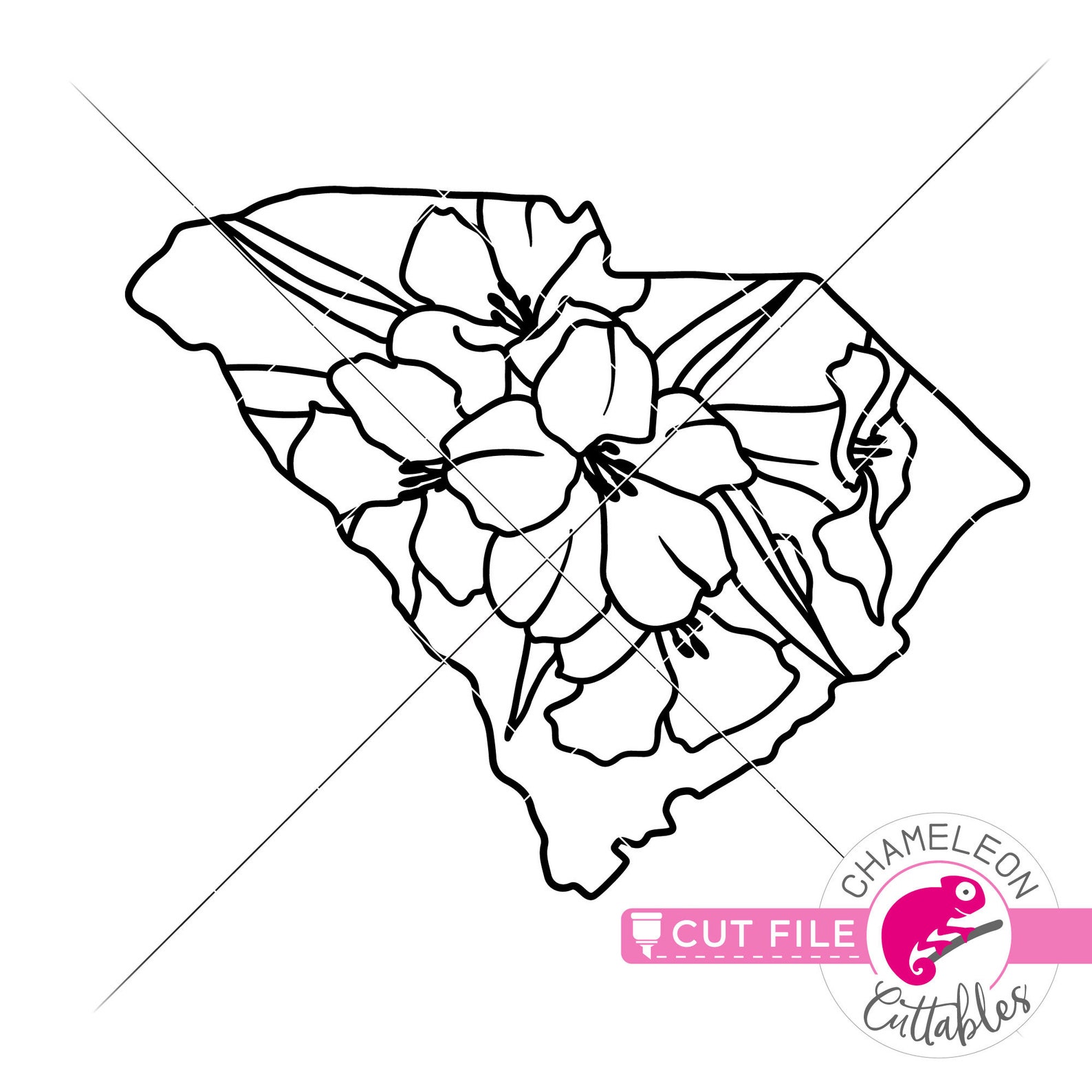 South Carolina state flower Yellow Jessamine outline SVG | Etsy