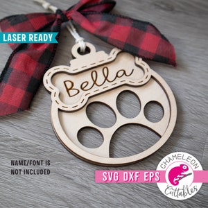 SVG, DXF, PDF, eps, eps Weihnachtshund Ornament, Weihnachten Glowforge Design für Hunde, Weihnachts Laser-Datei, Donner-Datei, Digital Design