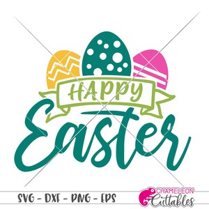 Happy Easter, Easter eggs, file, SVG dxf png, eps,Files for Cutting Machines like Silhouette Cameo and Cricut, Commercial Use Digital Design